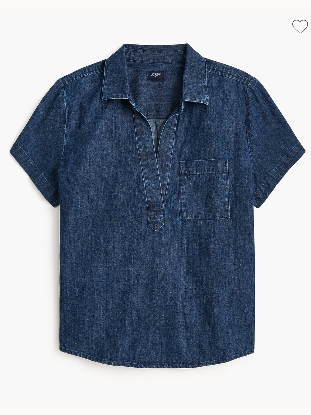 J crew Short-sleeve chambray popover top
